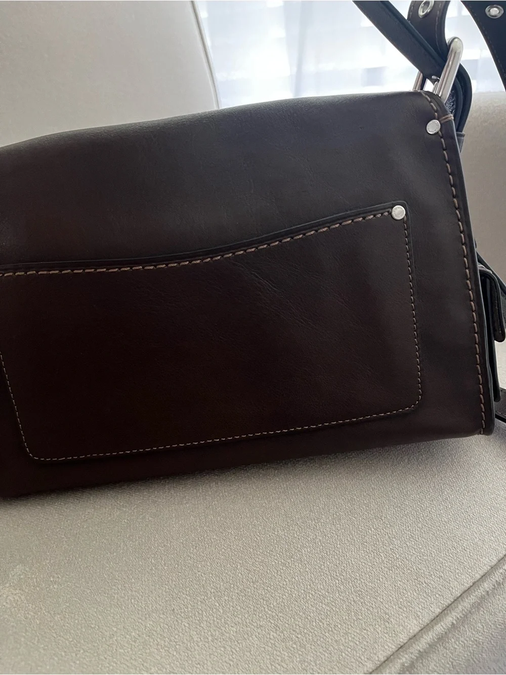 Coach Western Tabby Maple Dark Brown Leather Shoulder Bag with Silver 'C' - Picture 6 of 9